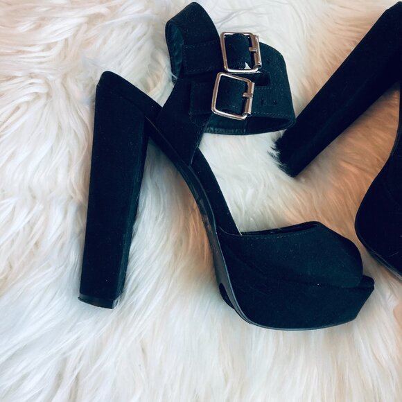 Platform Babydoll Shoes with Velvety Finish Size 6 - Picture 2 of 8